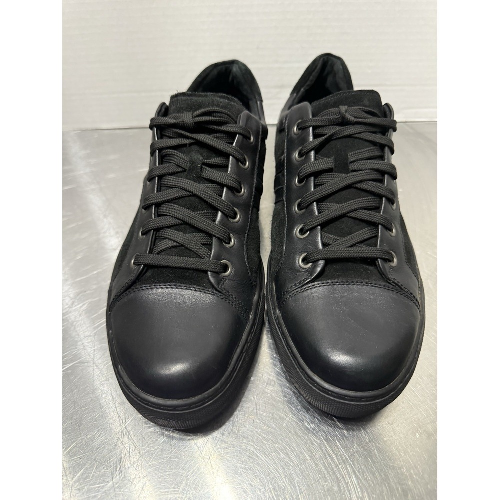 Kenneth Cole Men's Change Away Black Leather Suede Low Top Sneakers Sz 10.5M